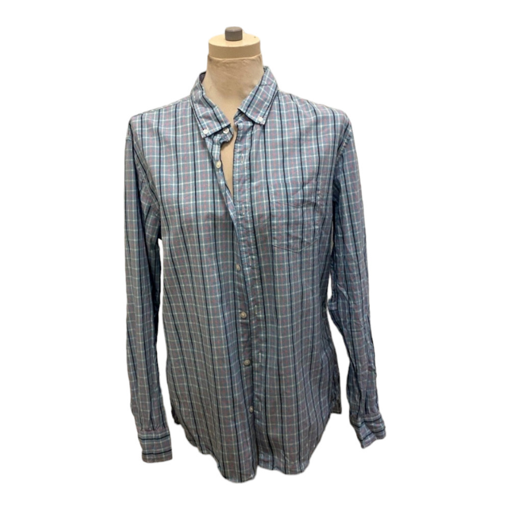 Bonobos men's large plaid colorful button up